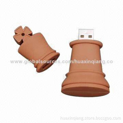 Chess-shaped USB Flash Drive, Wooden Material, 128MB to 32GB Capacity, 30g, Original Color, USB2.0